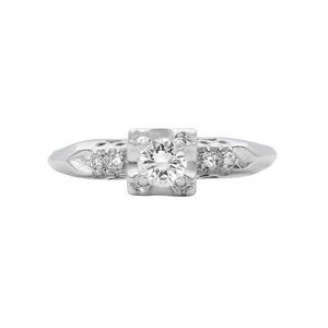 Rachel Koen Diamond Engagement Ring 14K White Gold 0.25cttw Size 7.5